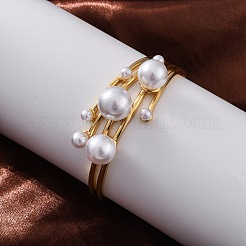 Rack Plating Brass Cuff Bangles for Women&nbsp;BJEW-C086-03G