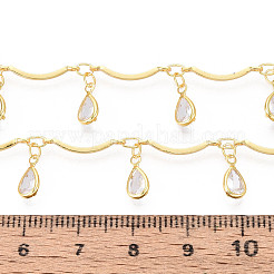 Brass Glass Scalloped Bar Chains&nbsp;CHC-T018-07G