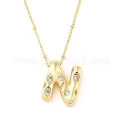 Brass Micro Pave Clear Cubic Zirconia Pendant Necklaces&nbsp;NJEW-Z038-01G-N