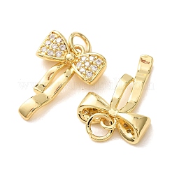 Brass Micro Pave Clear Cubic Zirconia Pendants&nbsp;CU-E003-06G