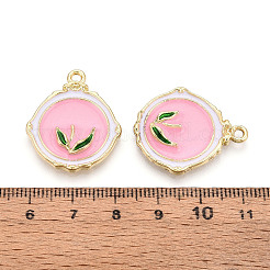 Rack Plating Alloy Enamel Pendants&nbsp;ENAM-N066-03KCG