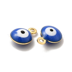 304 Stainless Steel Evil Eye Enamel Charms&nbsp;STAS-G302-03G-03