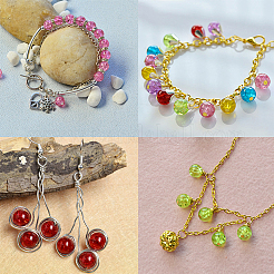 Spray Painted Crackle Glass Beads&nbsp;CCG-PH0002-01-10mm