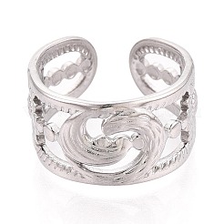 304 Stainless Steel Cuff Rings for Women&nbsp;RJEW-N052-08P
