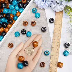180Pcs 3 Colors Natural Wood Dyed Beads&nbsp;WOOD-GF0002-04