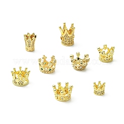 8Pcs 8 Styles Brass Micro Pave Cubic Zirconia European Beads&nbsp;KK-CJ0004-04