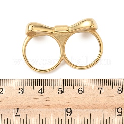304 Stainless Steel Double Finger Rings&nbsp;RJEW-D324-01G