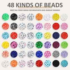 DIY Glass & Acrylic & Polymer Clay Beads Bracelets Making Kits&nbsp;DIY-FS0007-93