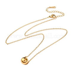304 Stainless Steel Round Ball Pendant Necklaces for Women&nbsp;NJEW-K255-51G