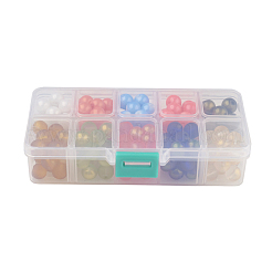 10 Colors Spray Painted Glass Beads&nbsp;DGLA-JP0001-03-10mm