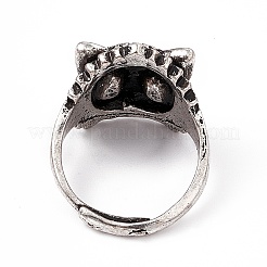 Cat Natural Labradorite Adjustable Rings&nbsp;RJEW-E067-01AS