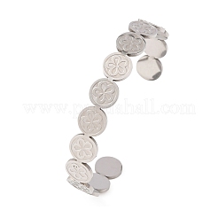 201 Stainless Steel Cuff Bangles for Women&nbsp;BJEW-T024-01C-P