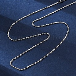 Brass Box Chains Necklaces for Women&nbsp;NJEW-D302-08P