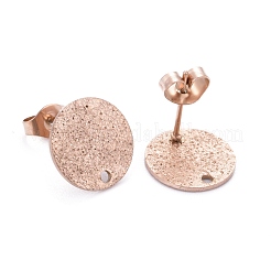 Ion Plating(IP) 304 Stainless Steel Stud Earring Findings&nbsp;STAS-Z021-C-01RG
