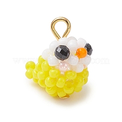 Glass Seed Beaded Bird Charms&nbsp;PALLOY-MZ00971