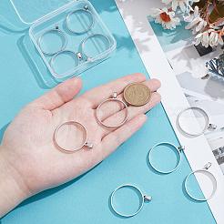 10Pcs 304 Stainless Steel Open Back Bezel Flat Round Pendants&nbsp;PALLOY-UN00027
