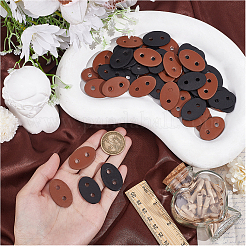 50Pcs 2 Colors 2-Hole PU Leather Buttons&nbsp;BUTT-CL0001-05A