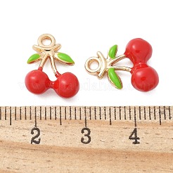 Fruits Style Eco-Friendly Rack Plating Brass Enamel Pendants&nbsp;X-KK-S507-07C-G