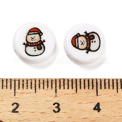 Christmas Theme Printed Opaque Acrylic Beads&nbsp;OACR-R004-01G