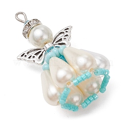 Pearlized Glass Pearl Beads  Pendants&nbsp;PALLOY-MZ00487-02