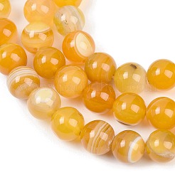 Natural Striped Agate/Banded Agate Beads Strands&nbsp;G-Z060-A01-C20