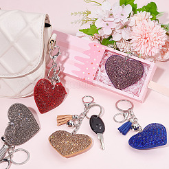 9pcs 9 style Valentine's Day Full Resin Rhinestone Pendant Keychain&nbsp;KEYC-CP0001-10