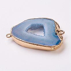 Electroplate Natural Druzy Geode Quartz Crystal Links connectors&nbsp;G-K189-04