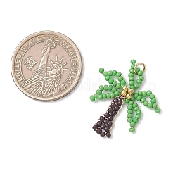 Glass Seed Beaded Pendants&nbsp;PALLOY-MZ01251-01