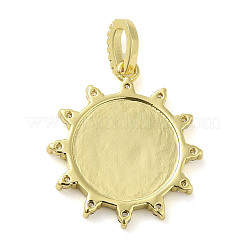 Rack Plating Brass Micro Pave Clear Cubic Zirconia Pendants&nbsp;X-KK-Q784-33G