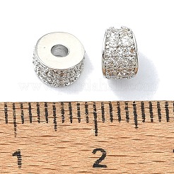 Rack Plating Brass Pave Clear Cubic Zirconia Beads&nbsp;KK-M282-37P