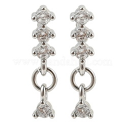 Brass Micro Pave Clear Cubic Zirconia Stud Earrings&nbsp;EJEW-R016-26P-01