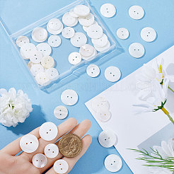52Pcs 2 Style 2-Hole Freshwater Shell Buttons&nbsp;SHEL-GF0001-02