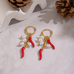Hot Pepper 304 Stainless Steel Hoop Earrings&nbsp;CA2764