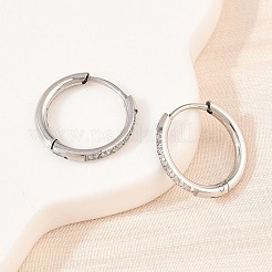 304 Stainless Steel Clear Cubic Zirconia Hoop Earrings&nbsp;EJEW-L307-05P