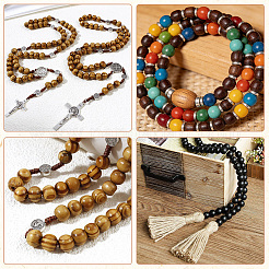 80Pcs 4 Colors Wood European Beads&nbsp;WOOD-PA0001-76