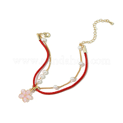 150Pcs 5 Colors Flower Shape Alloy Enamel Pendants&nbsp;ENAM-DC0001-32