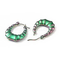 Ion Plating(IP) Rainbow Color 304 Stainless Steel Teardrop Hoop Earrings for Women&nbsp;EJEW-G293-12M