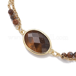 Natural Tiger Eye & Non-magnetic Synthetic Hematite Beads Multi-strand Bracelets&nbsp;BJEW-JB12122-02