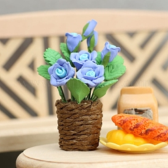 Resin Rose Potted Plant Miniature Ornaments&nbsp;PW-WG722C9-01