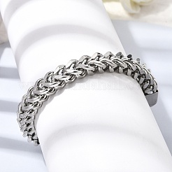 201 Stainless Steel Curb Chain Bracelets for Men&nbsp;STAS-T077-09P