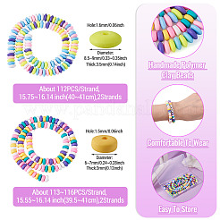 4Strands 2 Styles Handmade Polymer Clay Beads Strands&nbsp;CLAY-TA0002-08