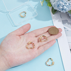 4Pcs Brass Micro Pave Colorful Cubic Zirconia Screw Carabiner Lock Charms&nbsp;ZIRC-UN0001-14