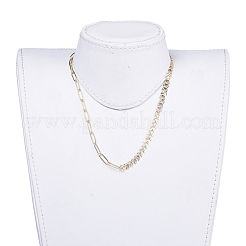 Brass Paperclip Chain/Cobs Chain Necklaces&nbsp;NJEW-JN02781-02