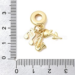 Brass Green and Red Enamel European Dangle Charms&nbsp;KK-Z150-07G