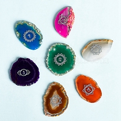 7Pcs 7 Style Dyed Natural Agate Chakra Theme Display Decorations&nbsp;PW-WG54486-01