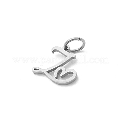 26Pcs 304 Stainless Steel Letter A~Z Charms&nbsp;STAS-P411-01P
