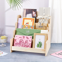 4-Tier Wood Display Riser Stands for Brochures&nbsp;ODIS-WH0001-94