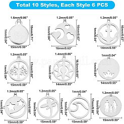 304 Stainless Steel Pendants&nbsp;STAS-UN0011-83P