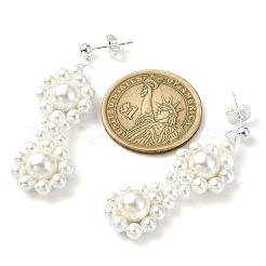 Shell Pearl Beaded Dangle Stud Earrings&nbsp;EJEW-TA00340