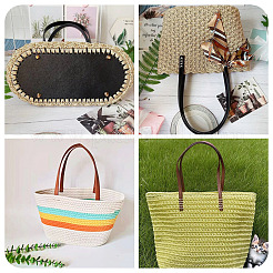 1Pc Oval PU Leather Knitting Crochet Bags Nail Bottom Shaper Pad&nbsp;DIY-TA0014-91A